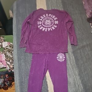 Victoria's Secret Purple Love Pink Leggings Set